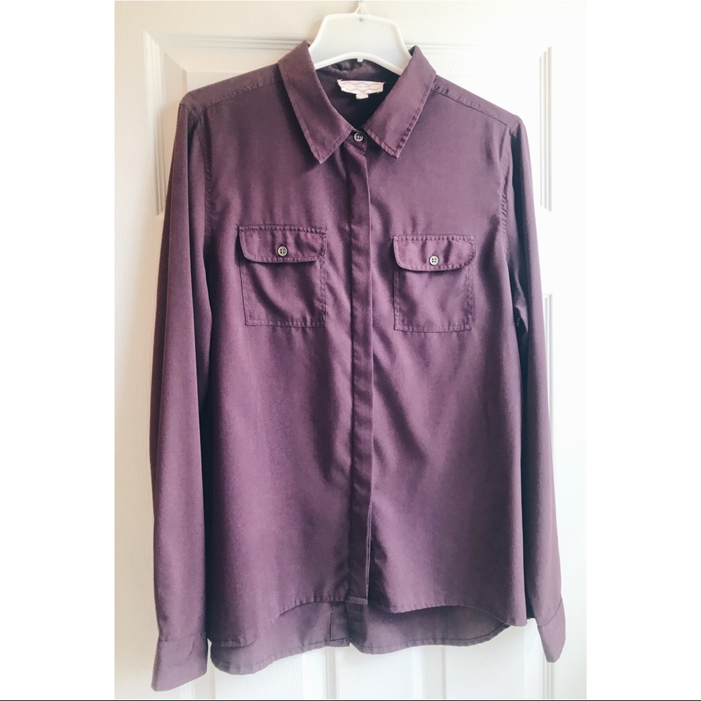 Maroon Long Sleeve Button Down